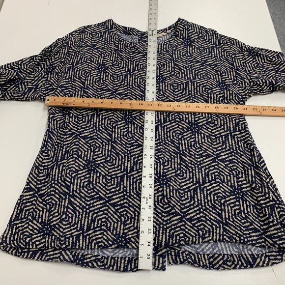 Soft Surroundings Blouse Womens M Medium Monaco Blue Button Up Back Tunic Top - Picture 7 of 12